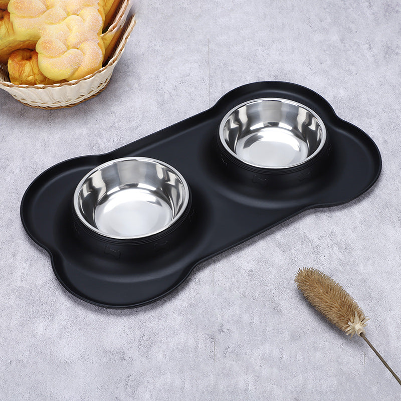 Luxury Silicone Foldable Anti-Spill Pet Double Bowl – Portable Travel Bowl for Cats & Dogs