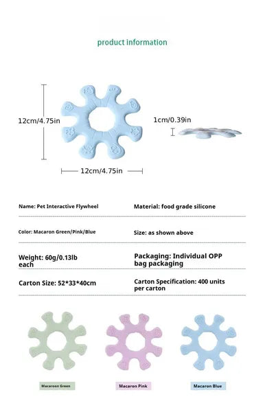 Pet Interactive Flywheel Toy — Spinning Silicone Dog Toy for Fun, Bonding & Mental Stimulation