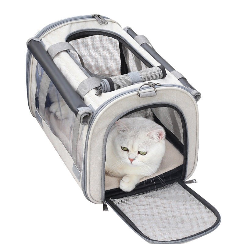 Luxury Transparent Breathable Foldable Pet Carrier Bag – Outdoor Cat & Dog Bag