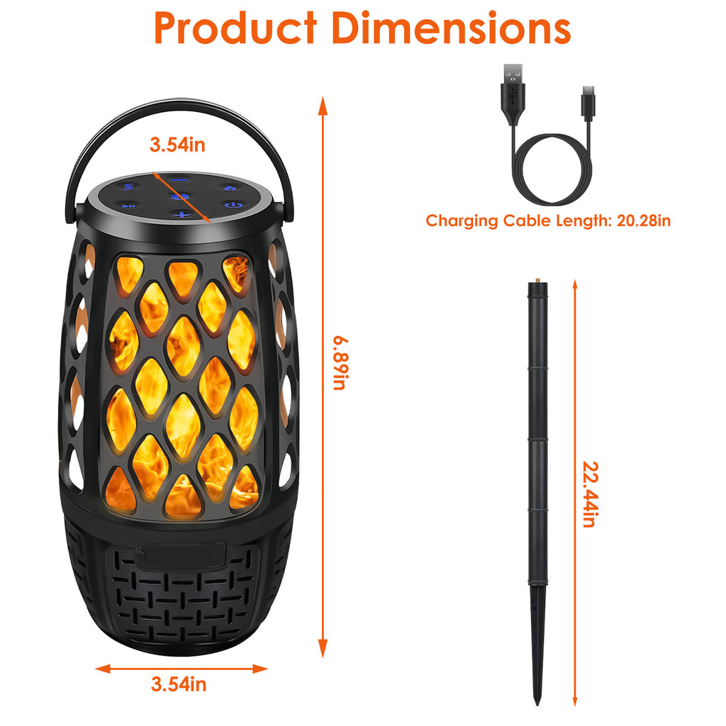 4-in-1 LED Flame Bluetooth 5.3 Speaker | Outdoor Waterproof | 10W | Sync 100 Speakers
