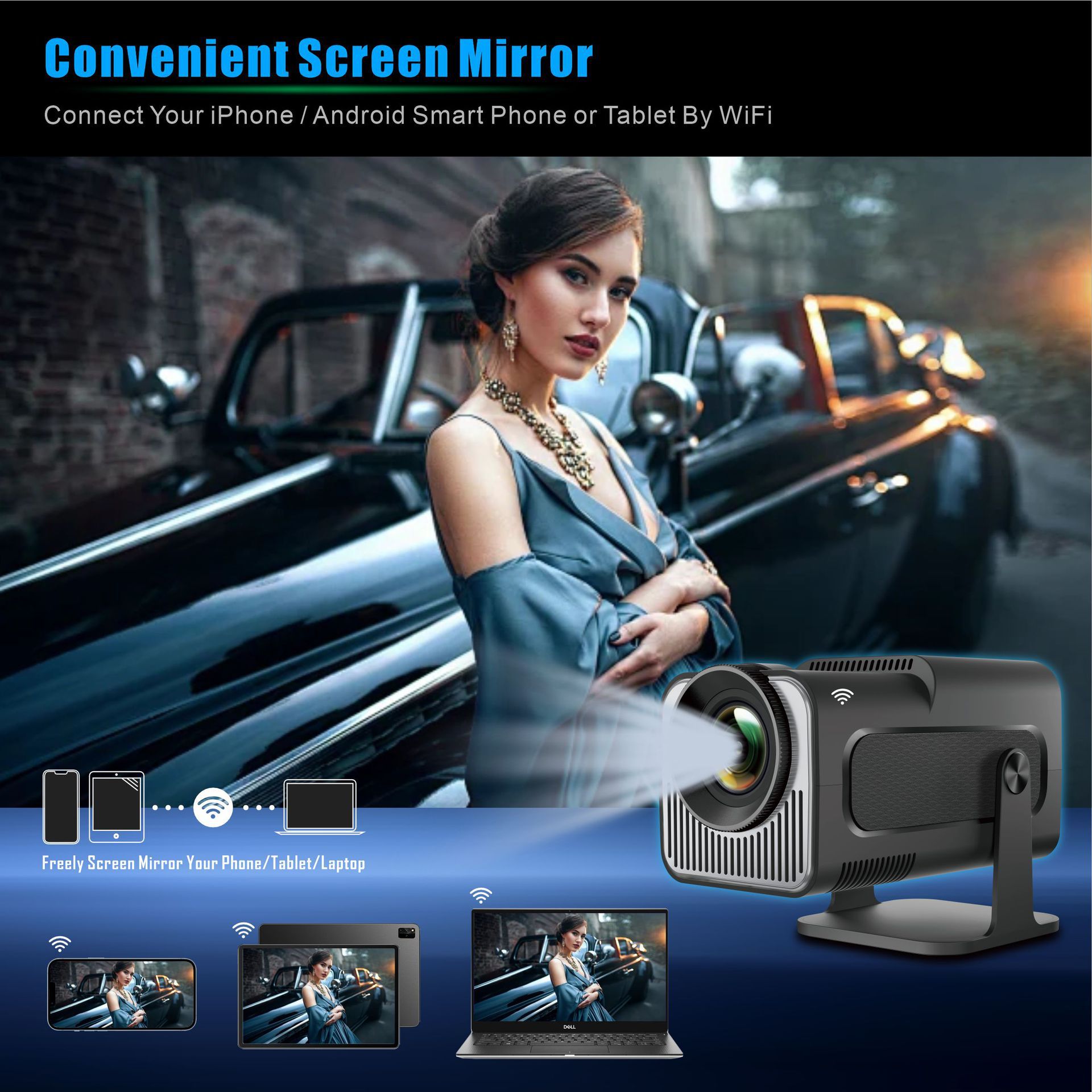 CinemaVision™ HY320 Mini Projector — 720P Android Smart Home Theater