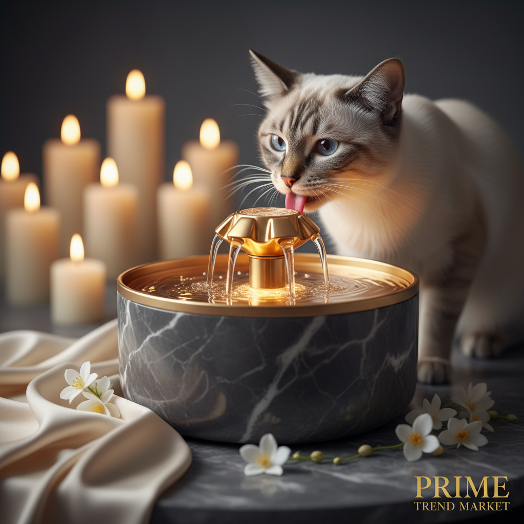 Cat Drinking Lifestyle Shot