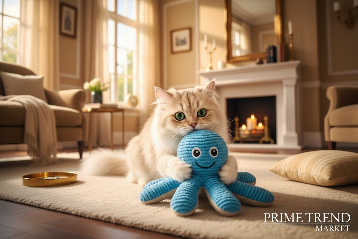 Cat Pawing Octopus Toy