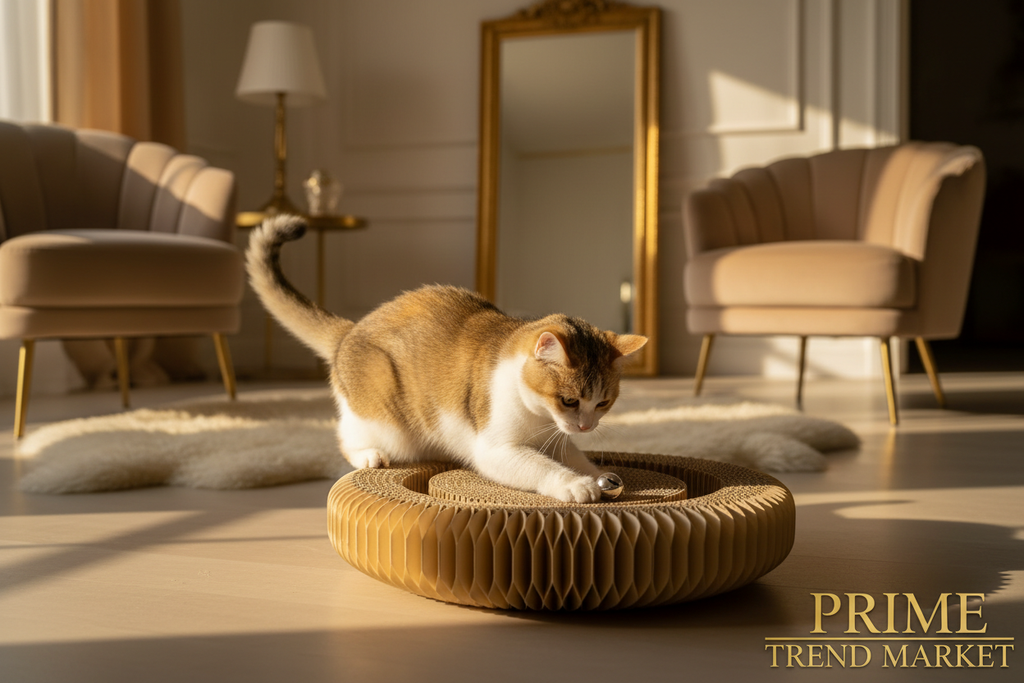 Cat Playing with Bell Ball Track