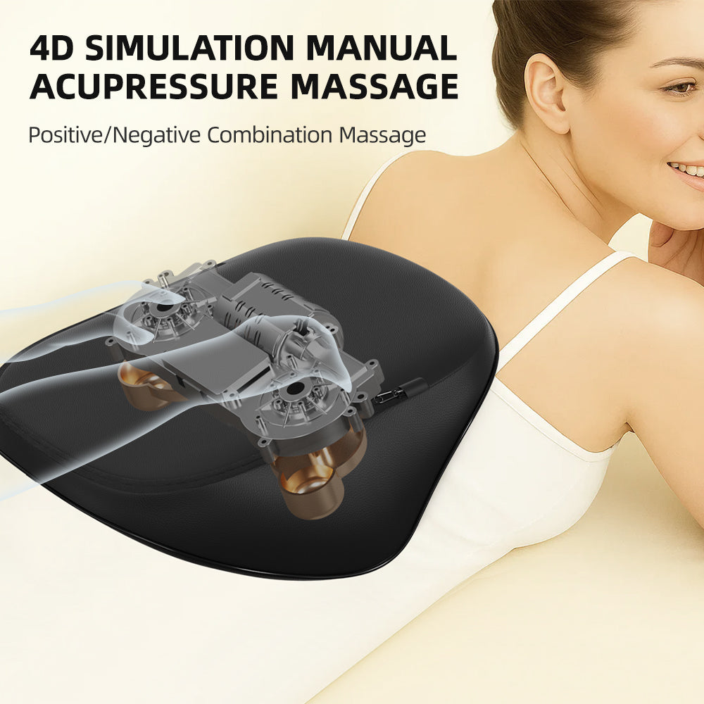 Luxury Smart Massage Cushion with Heat — 3 Speed Neck, Back & Shoulder Massager for Home, Office & Car