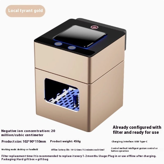 PureAsh™ Smart Smokeless Ashtray & Air Purifier — High-End Home Odor Eliminator