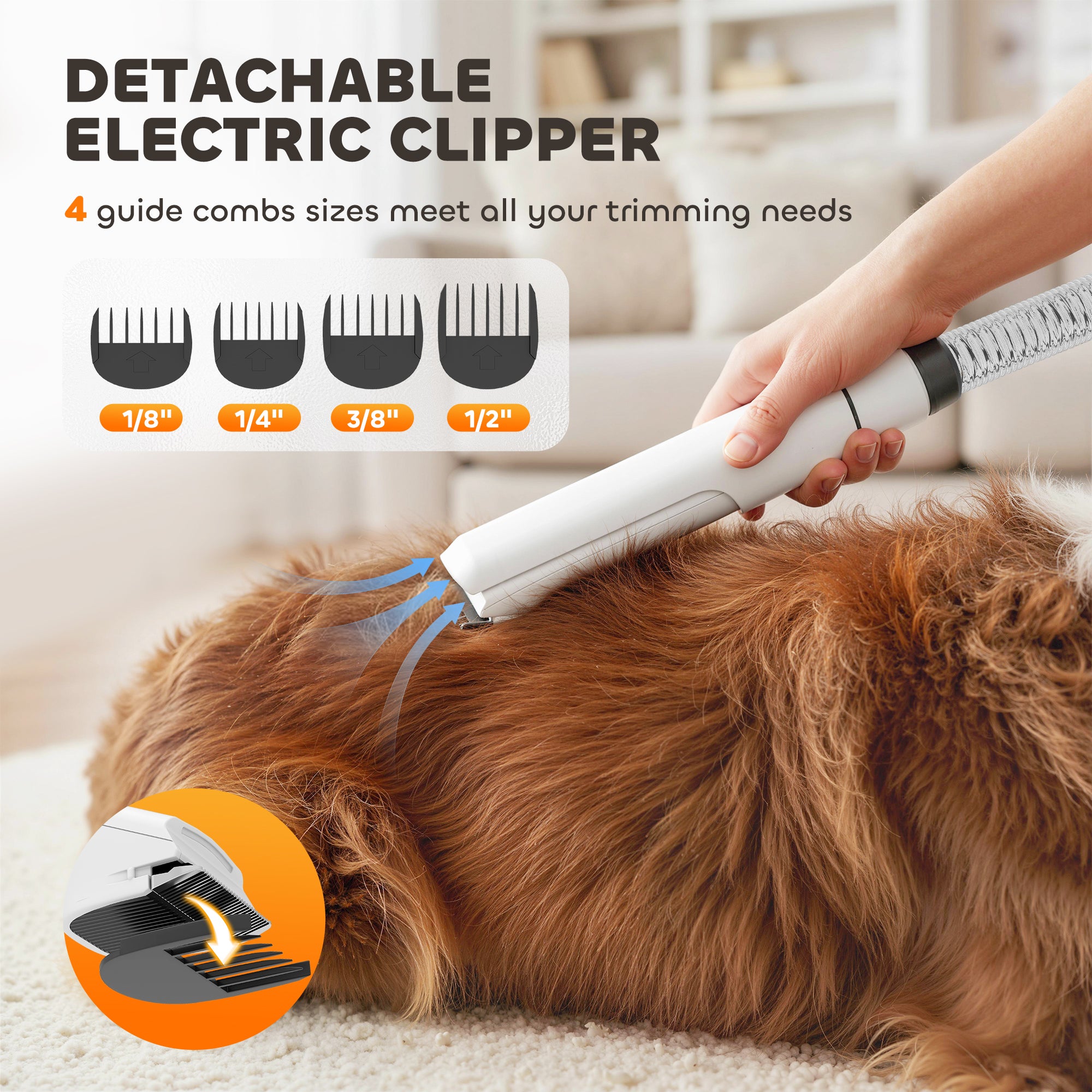 GroomPro™ 5-in-1 Professional Dog Grooming Vacuum & Dryer Kit — Low Noise, Smart Temp Control