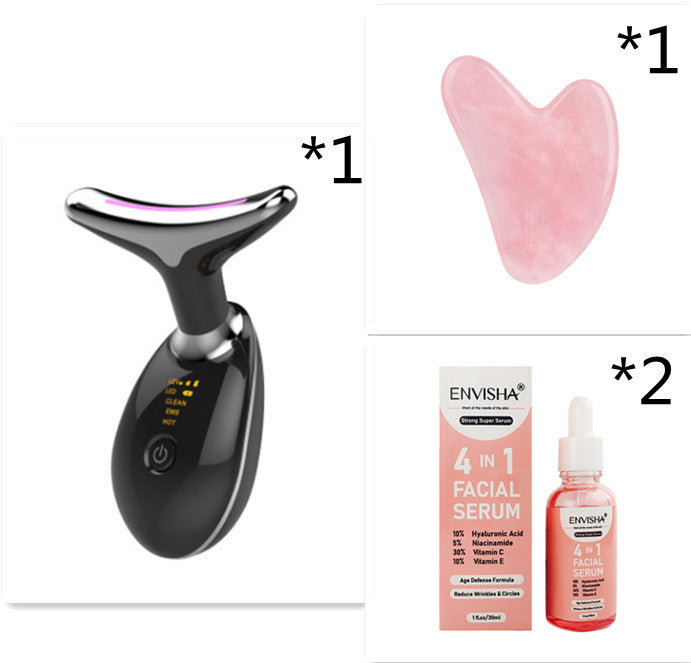 EMS Thermal Neck & Face Lifting Massager | LED Photon Microcurrent Wrinkle Remover