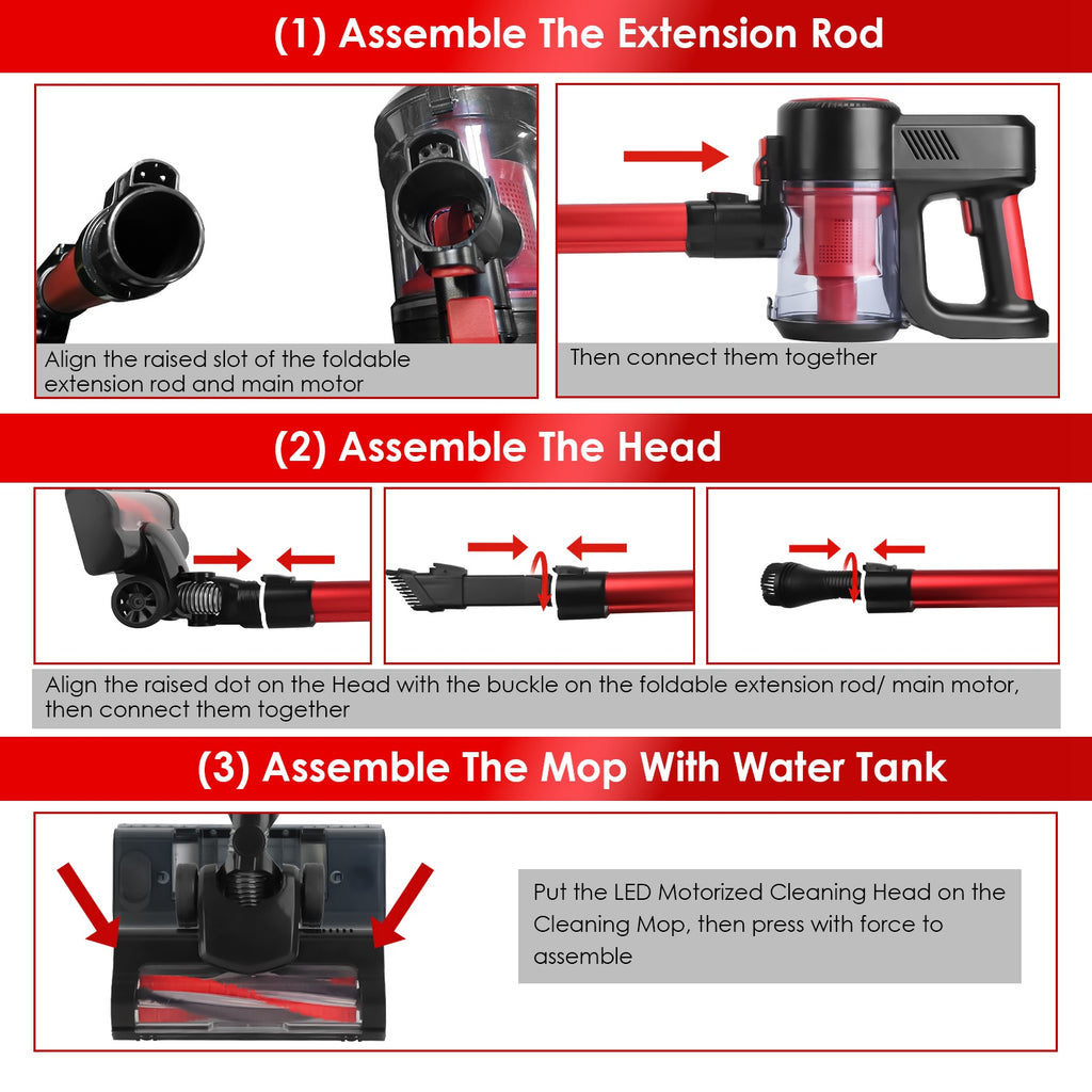 VacuElite™ Cordless 4-in-1 Stick Vacuum & Mop — 12000Pa, LED Light, 180° Foldable, 30-Min Runtime