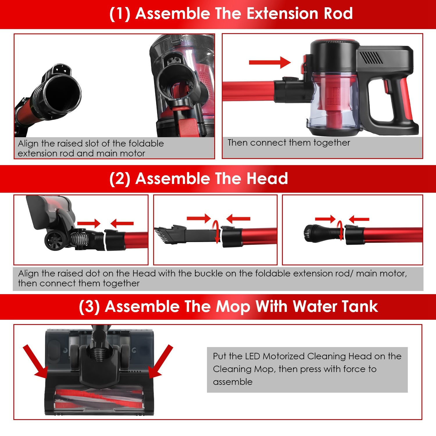 VacuElite™ Cordless 4-in-1 Stick Vacuum & Mop — 12000Pa, LED Light, 180° Foldable, 30-Min Runtime