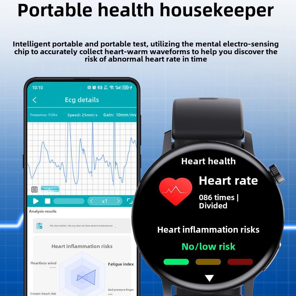 Advanced Health Monitoring Smartwatch — Non-Invasive Blood Glucose, ECG, Blood Pressure & More