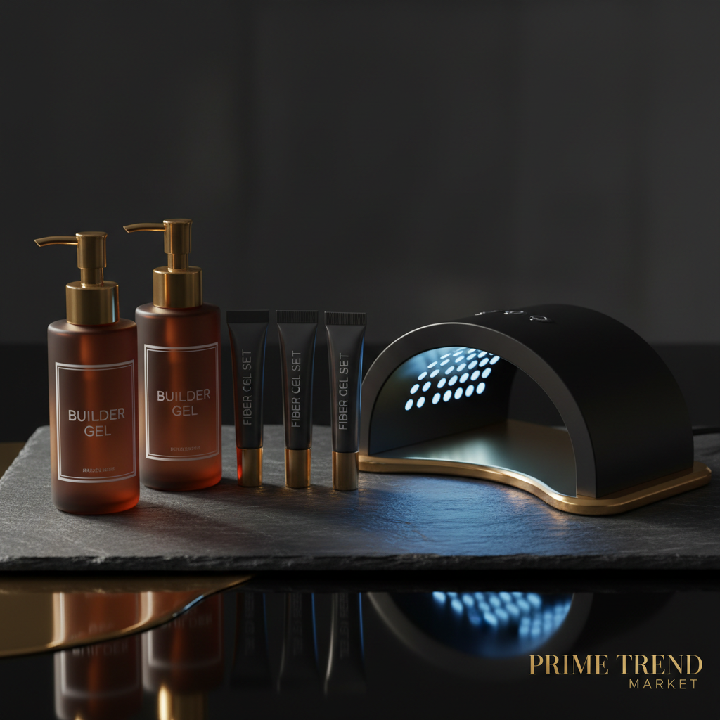 Gel Nail Extension Kit — Builder Gel + Fiber Gel Set + UV LED Lamp