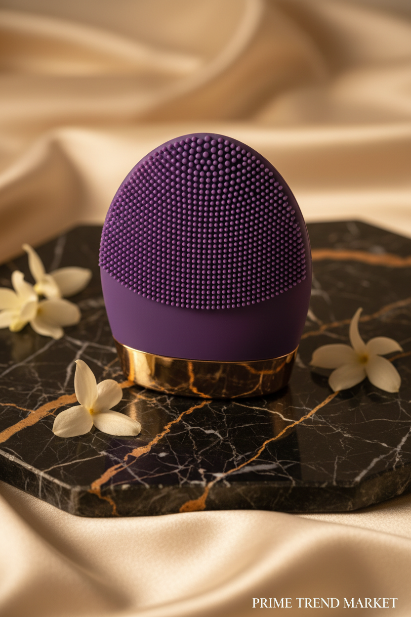Cleansing Brush — Purple Close-up