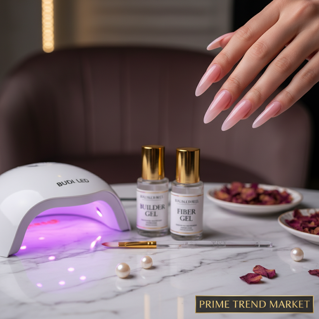 Gel Nail Extension Kit — Builder Gel + Fiber Gel Set + UV LED Lamp