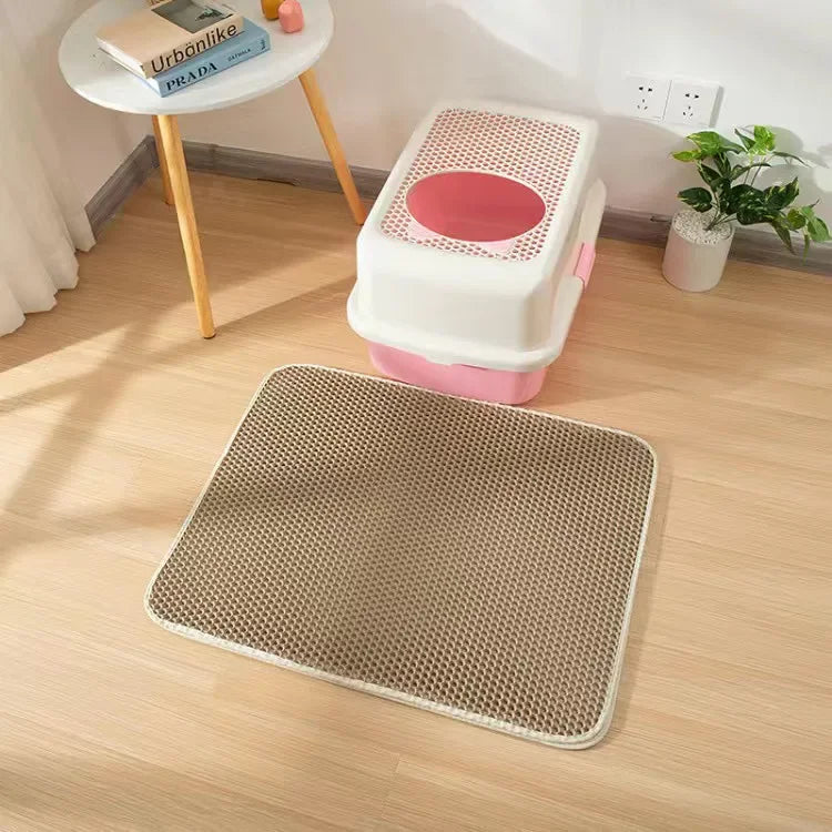 Premium Waterproof EVA Cat Litter Pad — Double Layer, Honeycomb Anti-Tracking, Easy Clean