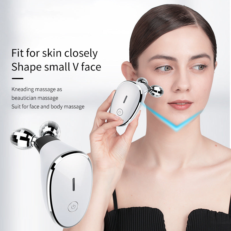 Luxury 3-Head Electric Roller EMS Facial Massager — Inductive Therapy, Skin Rejuvenation & Face Lifting Beauty Device