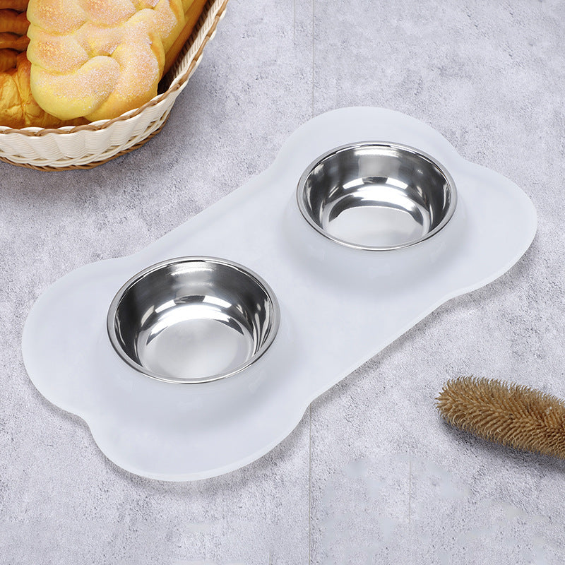 Luxury Silicone Foldable Anti-Spill Pet Double Bowl – Portable Travel Bowl for Cats & Dogs