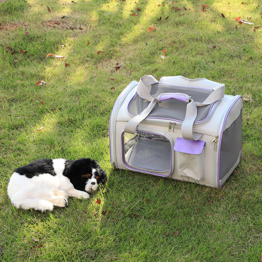 Luxury Foldable Dual-Purpose Pet Shoulder Bag – Cat & Small Dog Carrier
