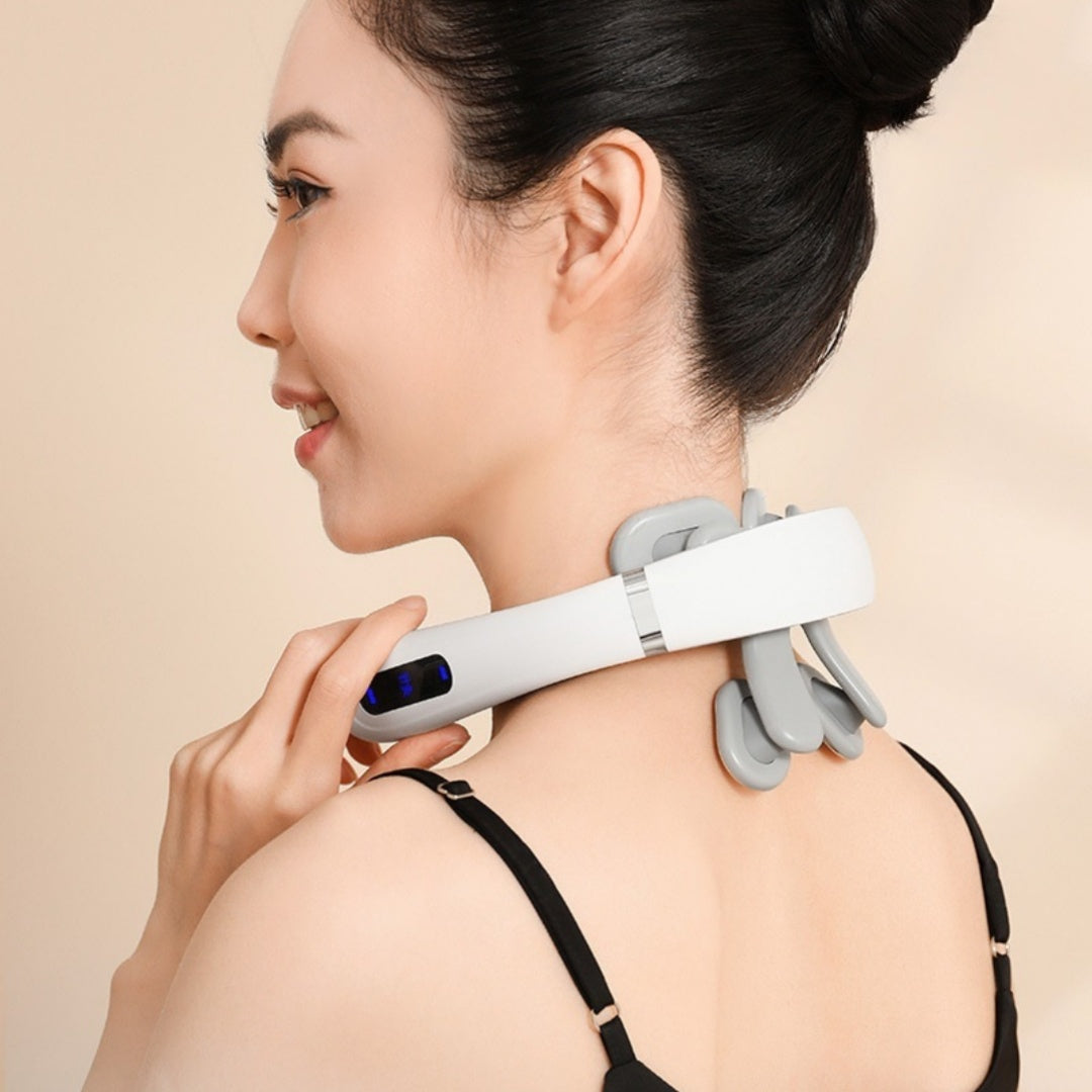 Luxury Low-Frequency Pulse Smart Cervical Massager — Neck Pain Relief, Bluetooth, USB Rechargeable