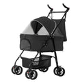 Premium 4-Wheel Foldable Pet Stroller — Travel Jogger with Removable Carrier & Storage