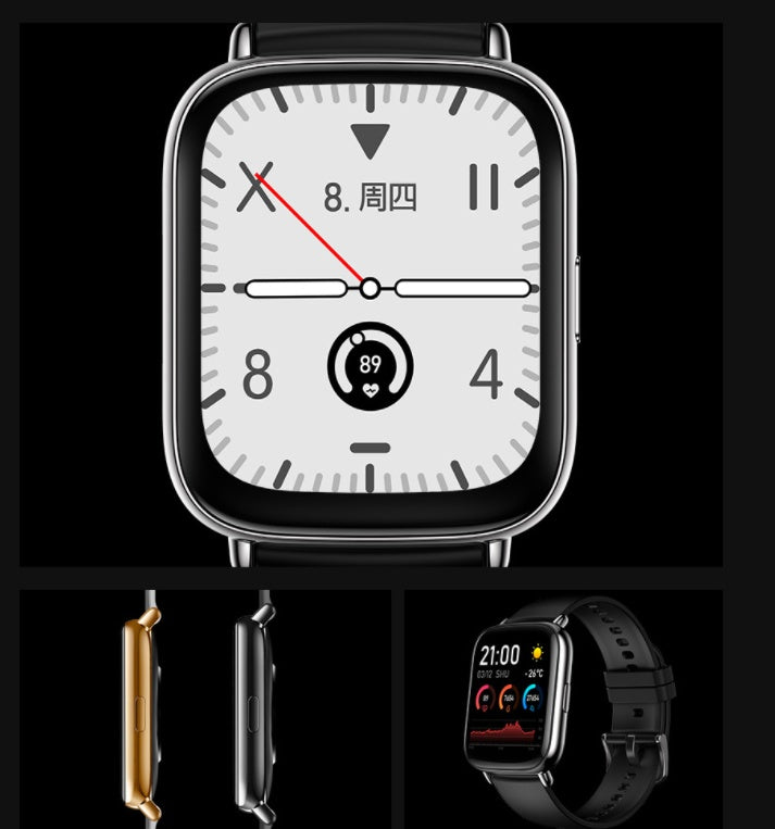 "Smart fitness watch with blood pressure monitor"
"Full touch screen fitness tracker watch"
"Smart watch displaying heart rate monitoring"
"Bluetooth fitness watch with health tracking features"
"Waterproof smart watch for exercise tracking