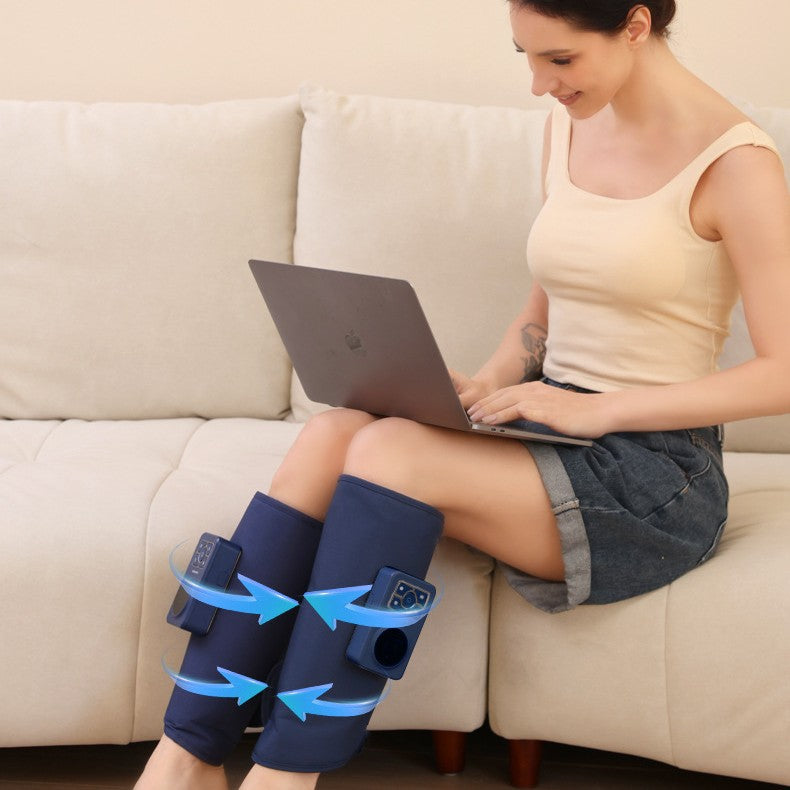 Luxury EMS Calf Air Compression Leg Massager with Heat — Airbag Heating, 3 Gears, Single & Double