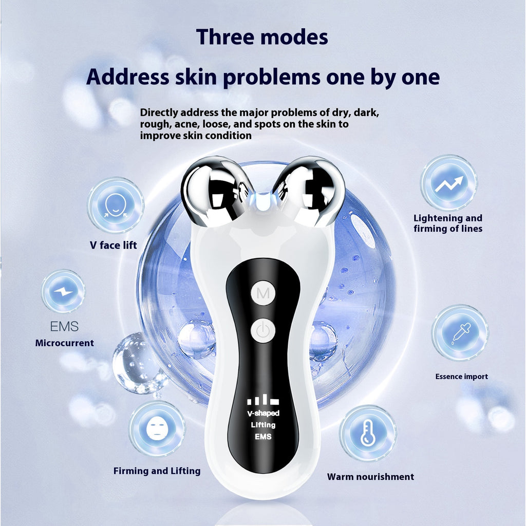 5-in-1 Micro Current Facial Lifting Roller — EMS V-Face Tightening & Rejuvenation Beauty Device
