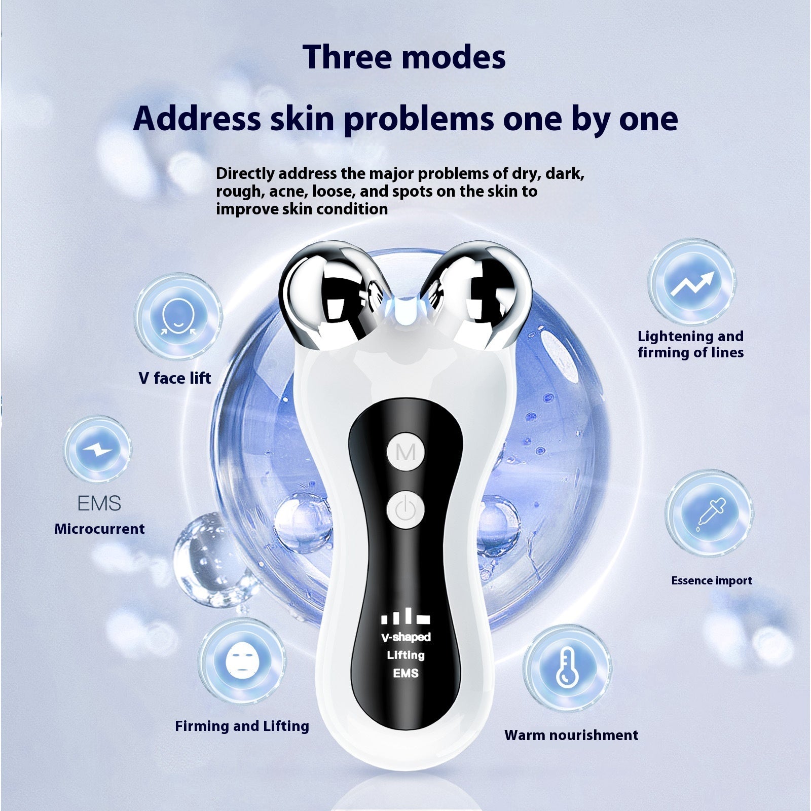 5-in-1 Micro Current Facial Lifting Roller — EMS V-Face Tightening & Rejuvenation Beauty Device