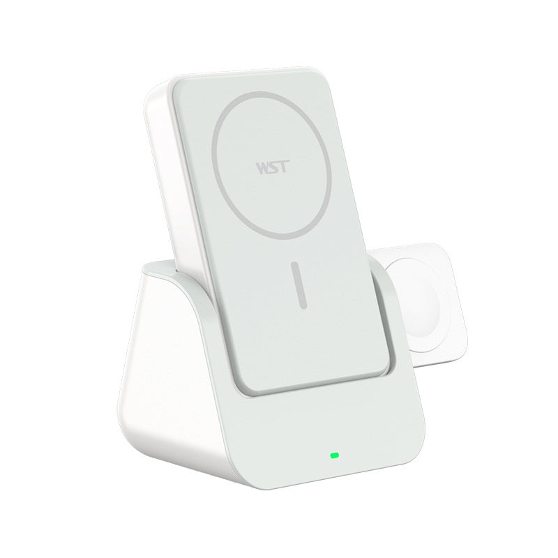 Image 1: "Magnetic wireless power bank 10000mAh with phone holder and MagSafe charging"
Image 2: "Portable power bank with magnetic attachment and kickstand for iPhone"
Image 3: "10000mAh wireless charger power bank with foldable phone stand"
Image 4: "3-in-1 magnetic power bank charging phone with built-in holder"
Image 5: "MagSafe compatible power bank with wireless charging and kickstand"
Image 6: "Portable magnetic charger 10000mAh with LED battery indicator"