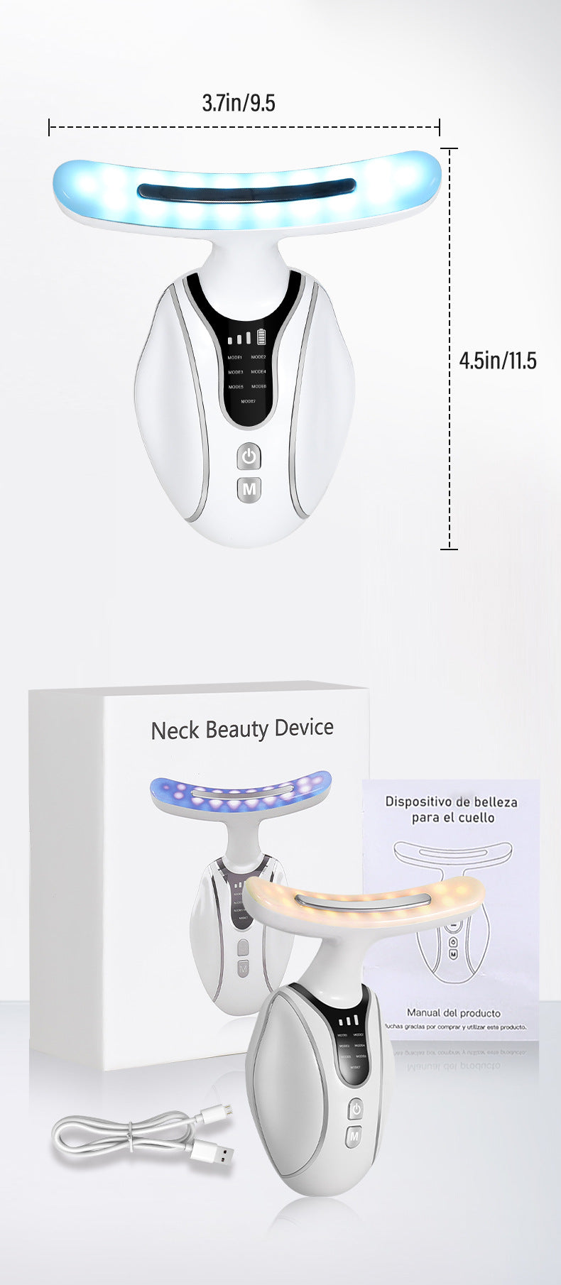 Luxury Neck & Face Lift Vibration Massager Beauty Device — Lifting, Firming & Slimming Beauty Tool