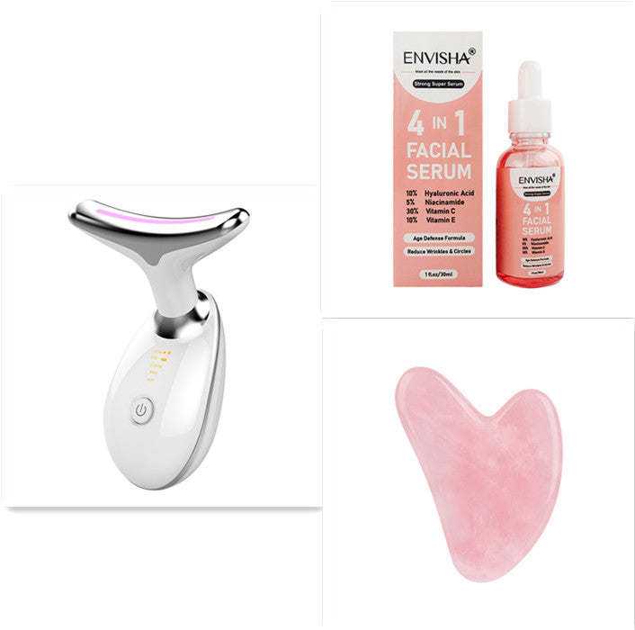 EMS Thermal Neck & Face Lifting Massager | LED Photon Microcurrent Wrinkle Remover