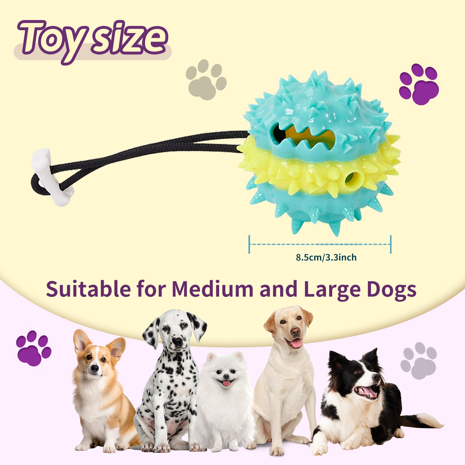 PawTreat 3-in-1 Rope Squeaky Leaking Food Ball Toy – Interactive Treat Dispenser for Cats & Dogs