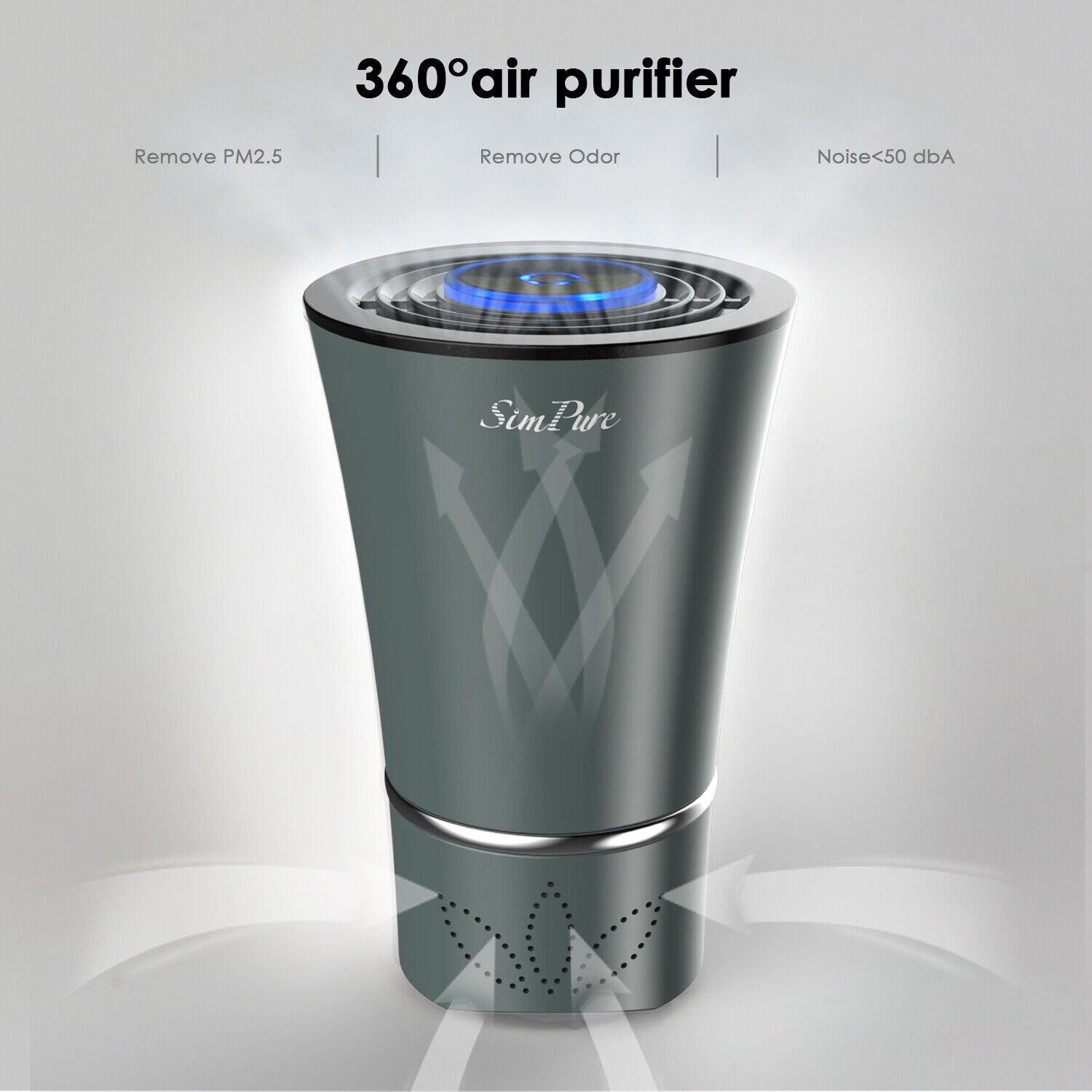 Mini Desktop Air Purifier — True HEPA Filter, PM2.5, Home & Office