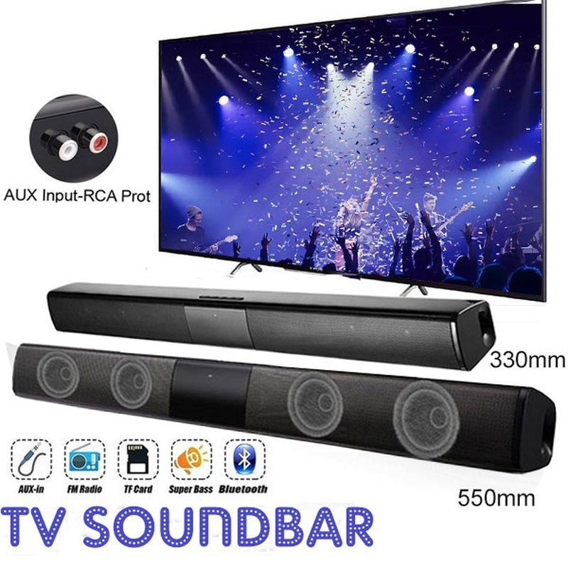Home Theater Bluetooth Speaker System — 330mm & 550mm, Remote Control, Deep Bass, Black