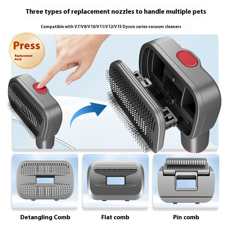 Luxury Professional Pet Hair Suction Grooming Kit — 5-Suit Shaver & Comb Set for Dogs & Cats