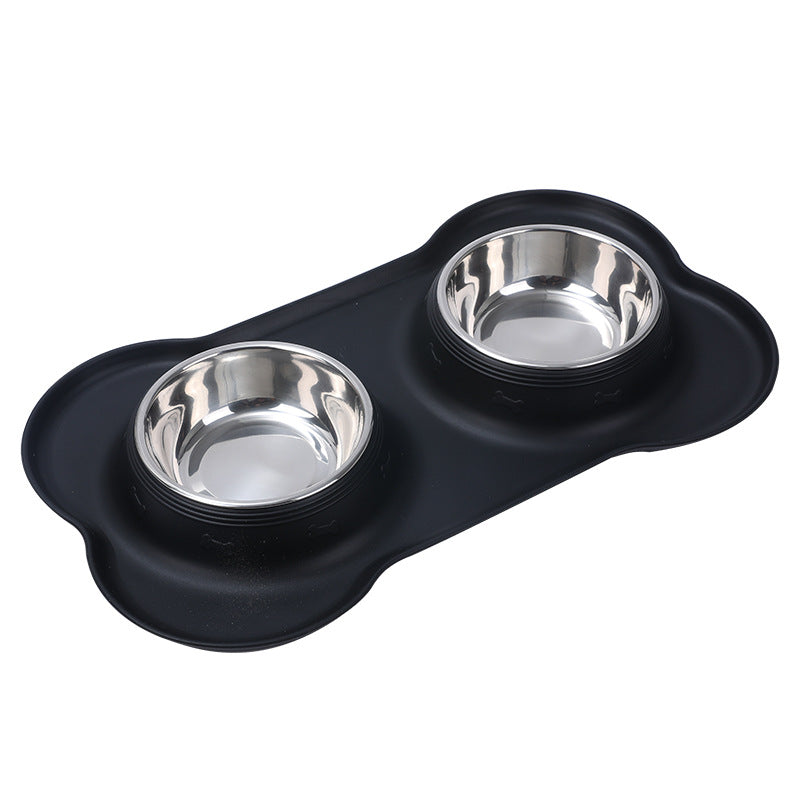 Luxury Silicone Foldable Anti-Spill Pet Double Bowl – Portable Travel Bowl for Cats & Dogs