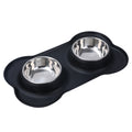 Luxury Silicone Foldable Anti-Spill Pet Double Bowl – Portable Travel Bowl for Cats & Dogs