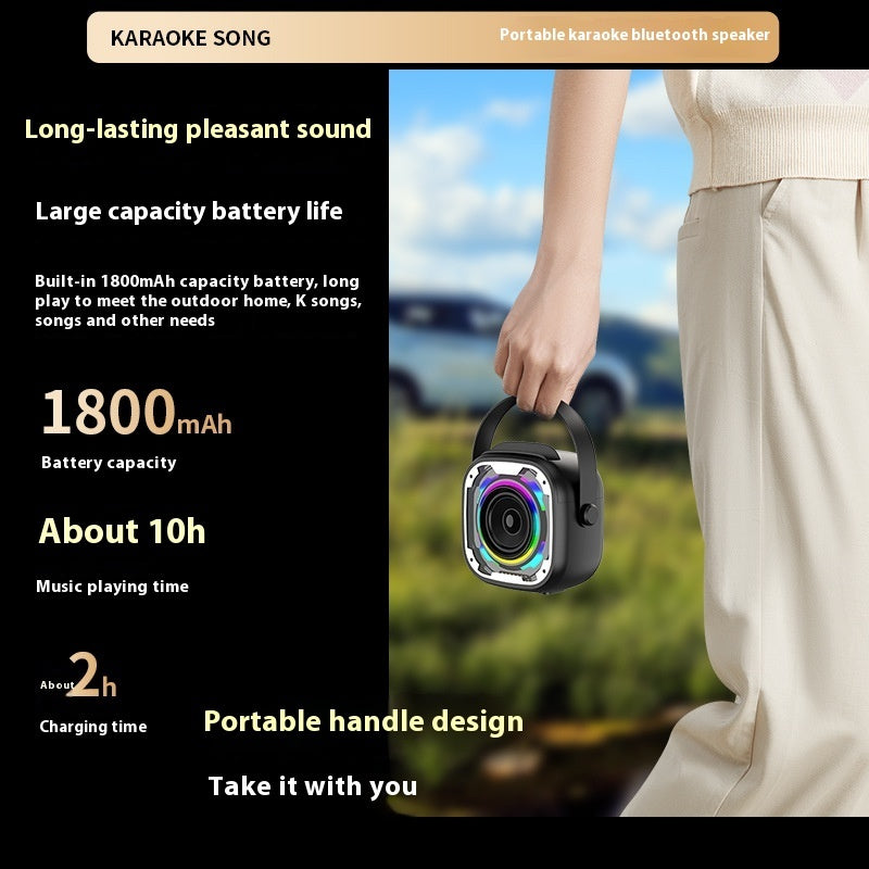 V11 Wireless Karaoke Speaker – Bluetooth & Dual Microphone Party Speaker