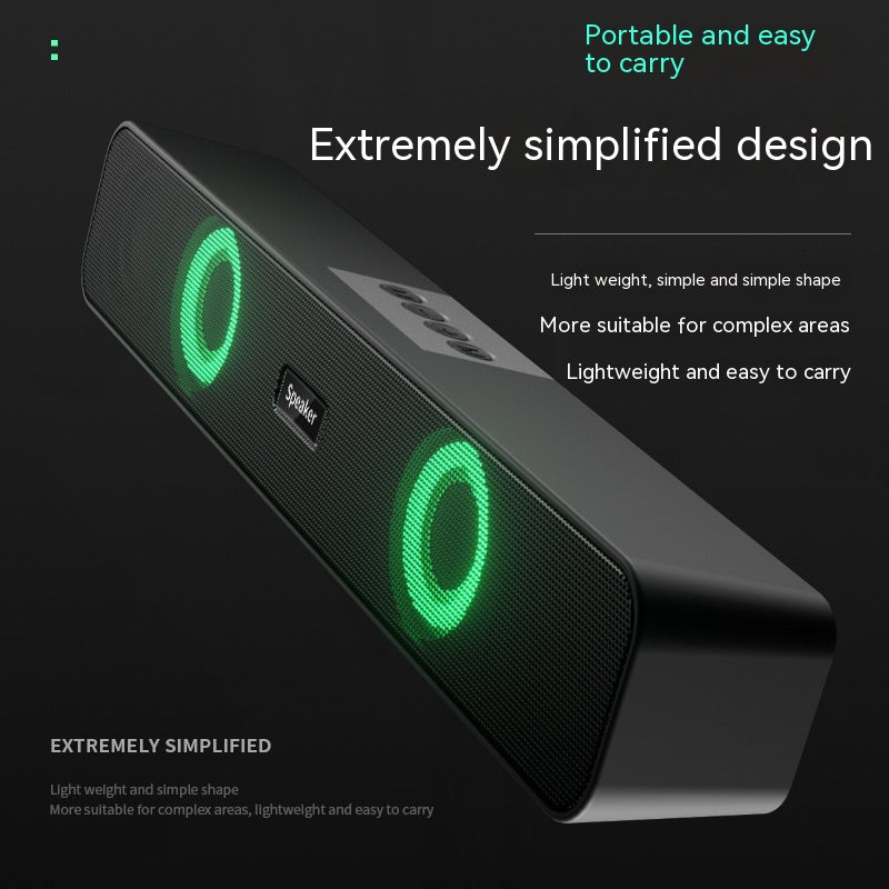 E91 RGB Bluetooth Speaker With Light — Dual Ring LED, 10W Surround Sound, TF Card, AUX, USB