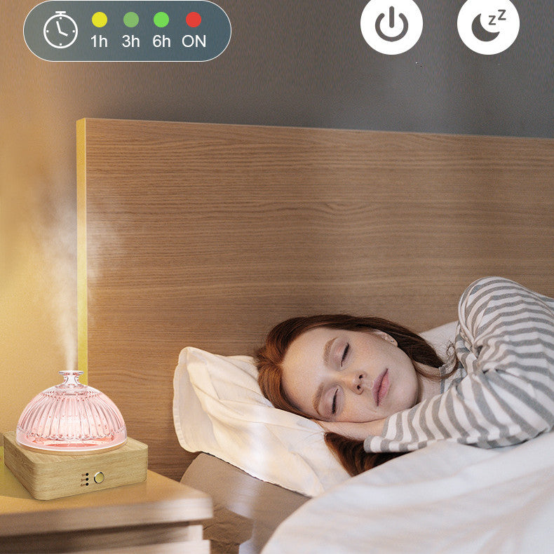 Luxury Solid Wood Glass Aroma Diffuser & Humidifier — Ultrasonic, Aromatherapy, Sleep Aid, Timer