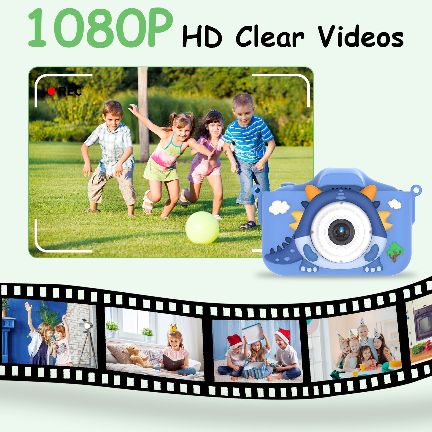 SnapPro™ 48MP Kids HD Camera — 1080P Dinosaur Selfie Cam with 32GB Card & Fast US Shipping