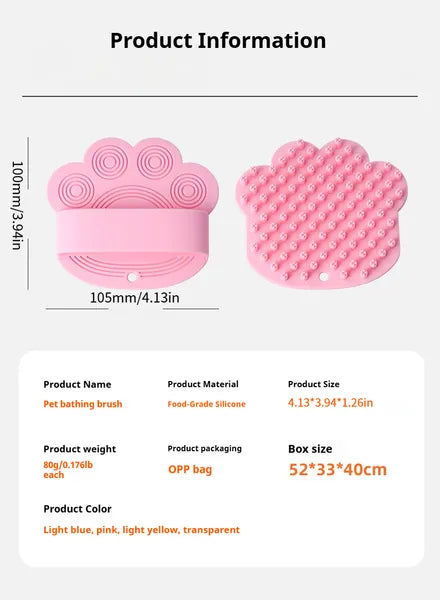 Pet Bath Massage Brush — Soothing Rubber Grooming Comb for Dogs & Cats