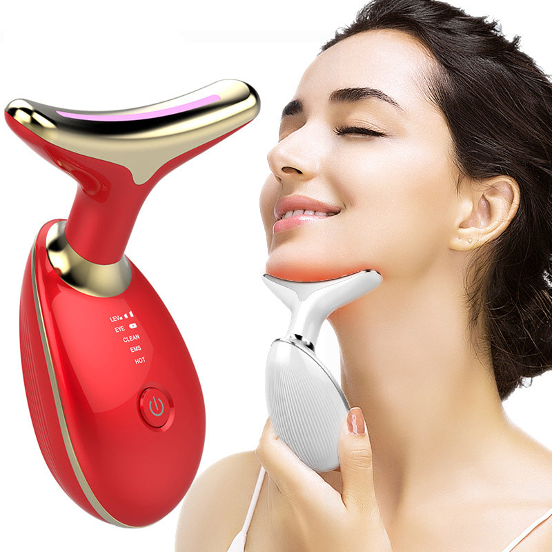 Luxury EMS Thermal Neck Lifting & Tightening Massager — Microcurrent Skin Renewal & 3-Color LED Photon Therapy