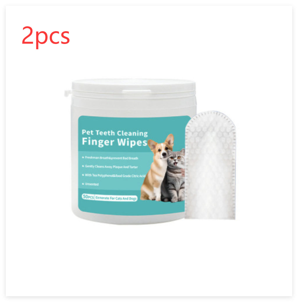 Luxury Pet Dental & Ear Care Cleaning Wipes – Disposable Fingertip Wipes for Cats & Dogs