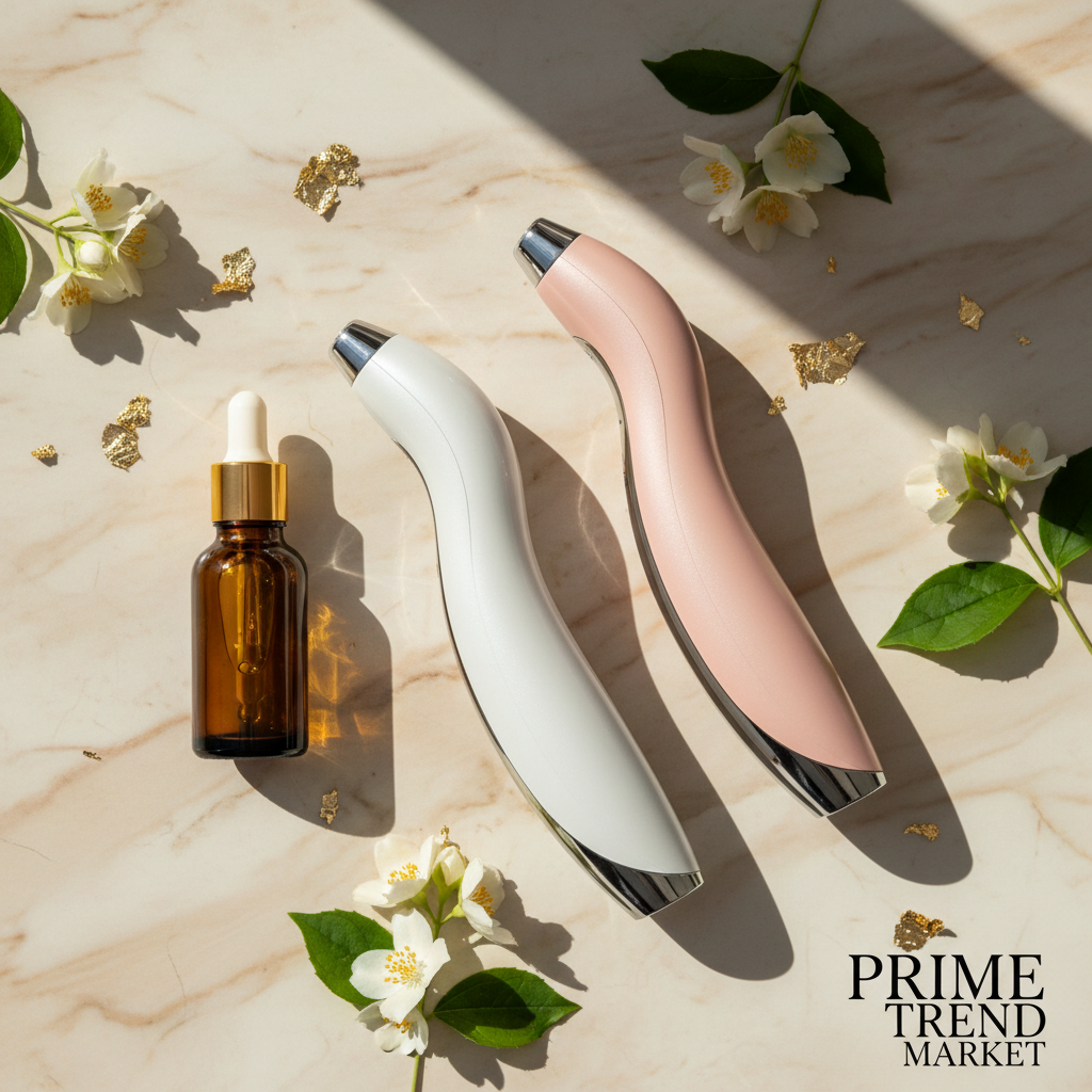 Flatlay — Cream Marble Pink + White + Serum