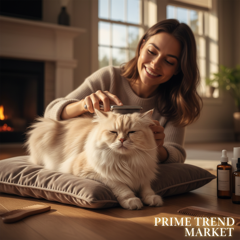 Luxury Pet Grooming Essentials Bundle - Slicker Brush on Cat