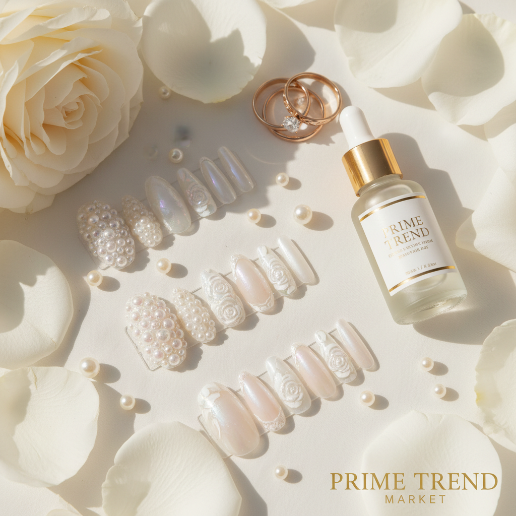 Bridal Nail Bundle romantic flat lay - Prime Trend Market