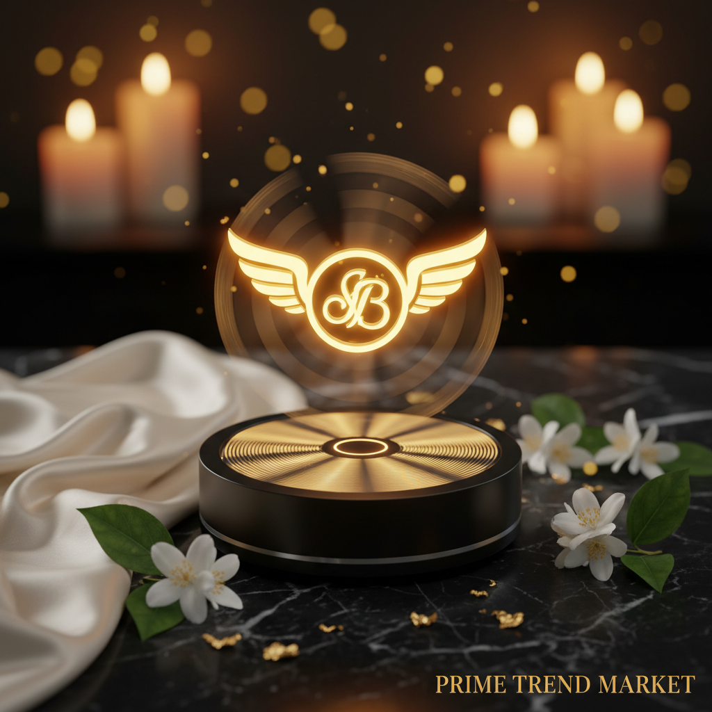 3D Hologram Fan Display – Golden Logo Hologram