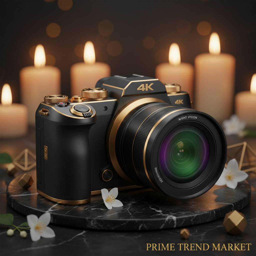 4K Creator Camera night vision feature with amber candlelight bokeh — Prime Trend Market