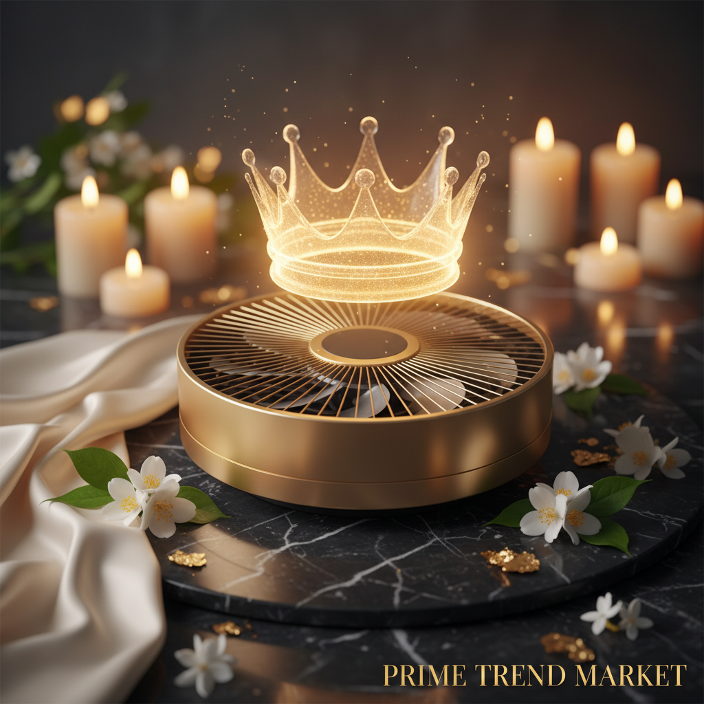 3D Holographic Projection Fan Display – Golden Crown Hologram